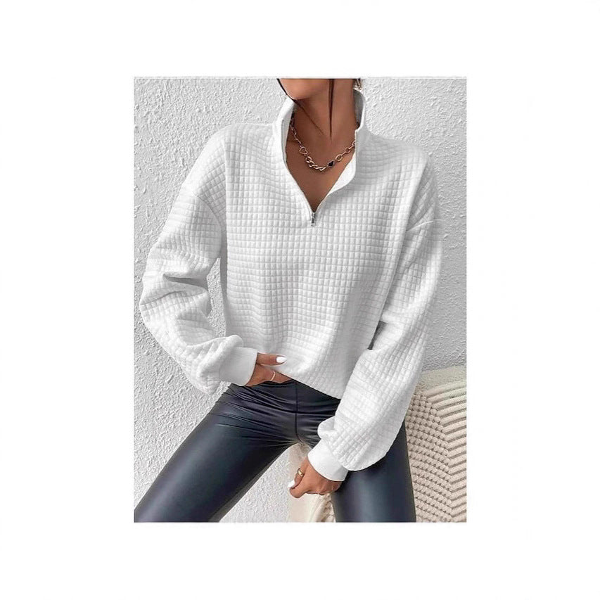 Damer moderiktig sweatpullover med ståkrage Mirla-Eva Jonsson