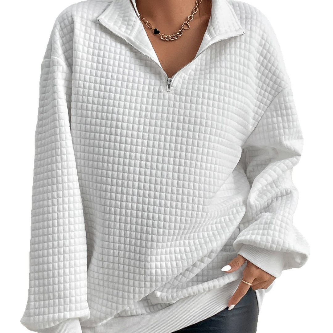 Damer moderiktig sweatpullover med ståkrage Mirla-Eva Jonsson