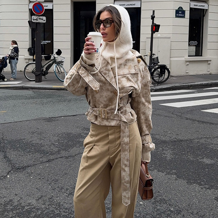 Damer moderiktig trenchcoat-jacka med bälte och huva Mirla-Eva Jonsson