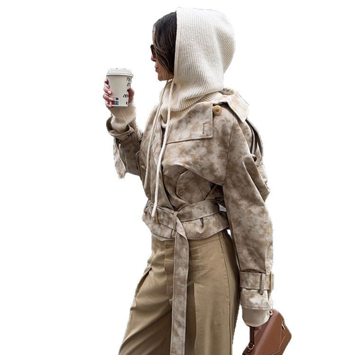 Damer moderiktig trenchcoat-jacka med bälte och huva Mirla-Eva Jonsson
