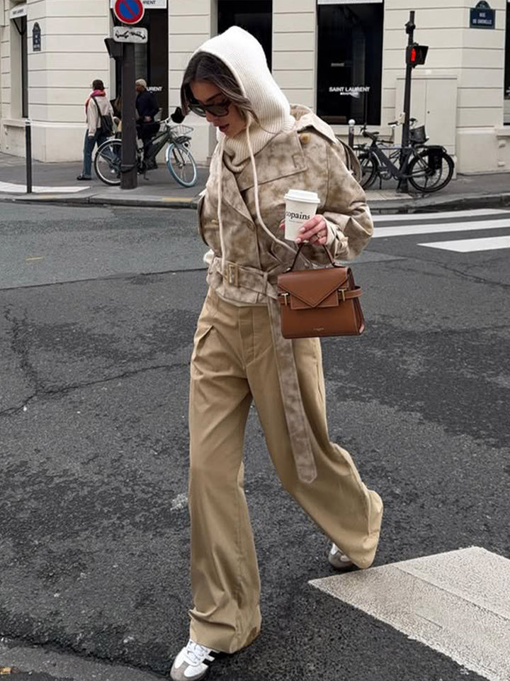 Damer moderiktig trenchcoat-jacka med bälte och huva Mirla-Eva Jonsson