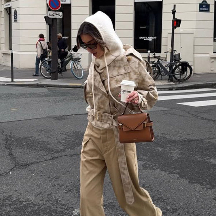 Damer moderiktig trenchcoat-jacka med bälte och huva Mirla-Eva Jonsson