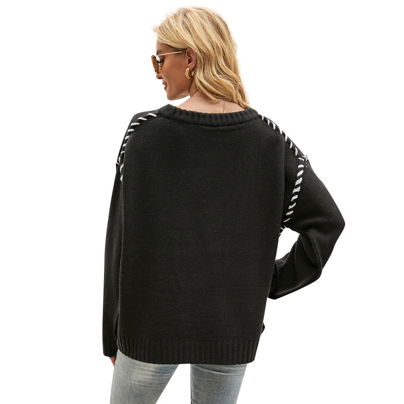 Damer moderiktig tröja med strukturerad stickdesign Mirla-Eva Jonsson