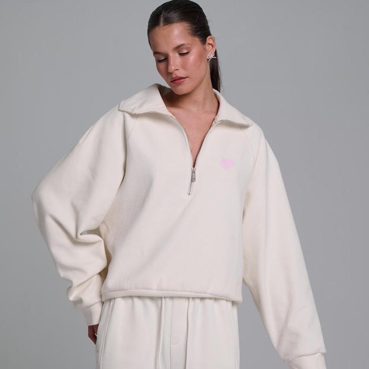 Damer modern fleece-pullover med hög krage dragkedja Eva Jonsson-Eva Jonsson
