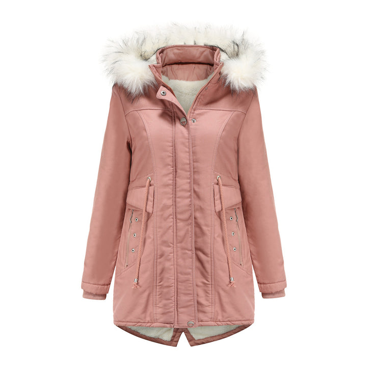Damer modern parkas med avtagbar fuskpälskrage och sidofickor Eva Jonsson-Eva Jonsson