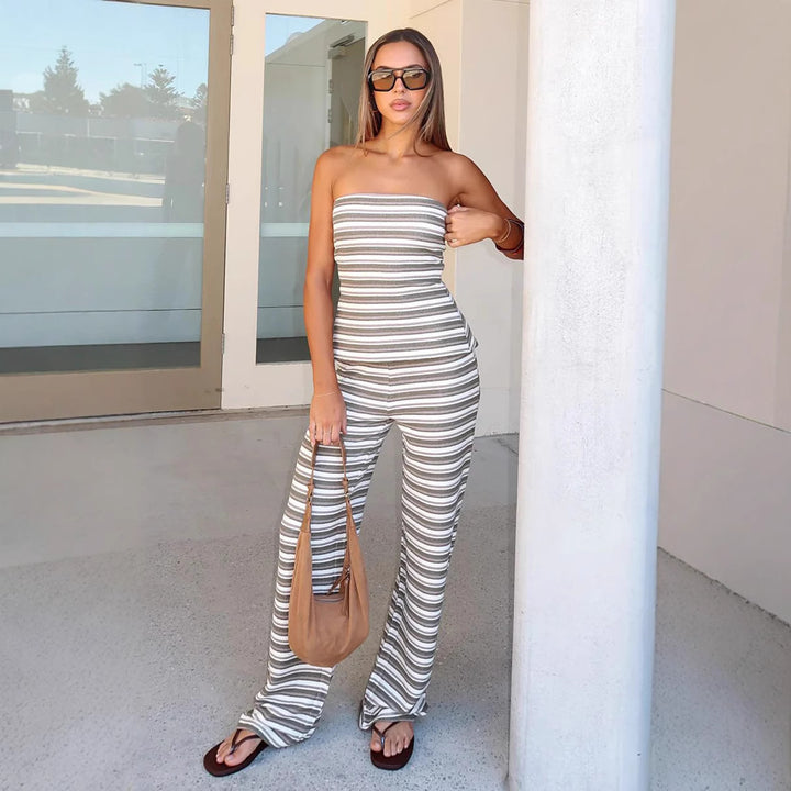 Damer modern topp i randig look Eva Jonsson-Eva Jonsson