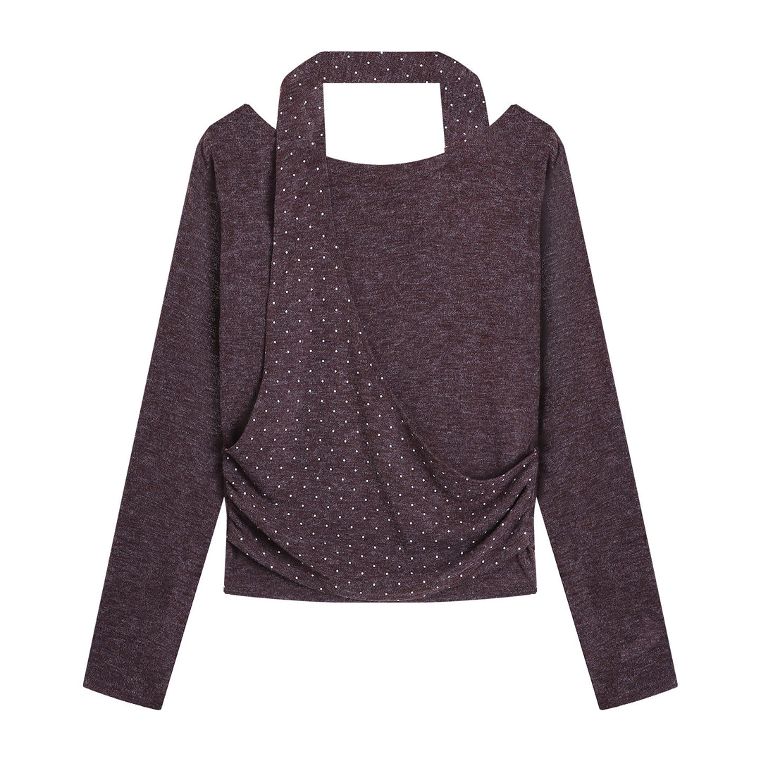 Damer modern topp med asymmetrisk halsringning och elegant rem Mirla-Eva Jonsson