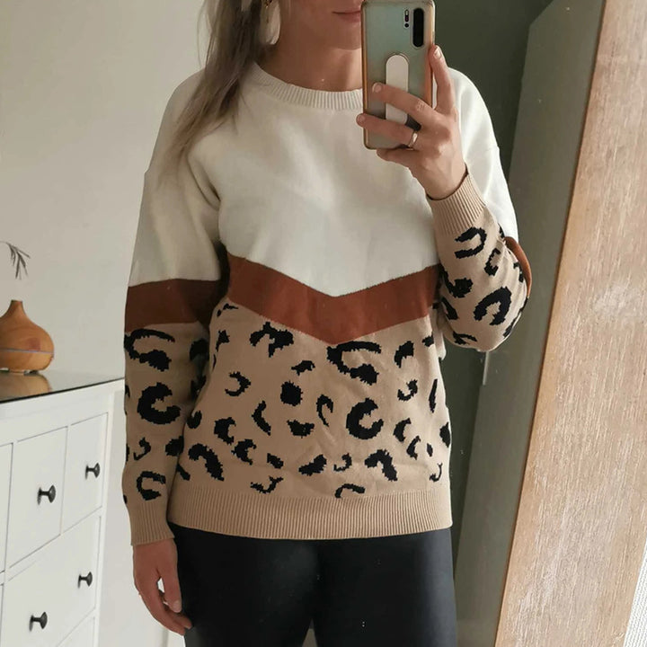 Damer moderngtr tröja med färgglad mönster och avslappnad passform Eva Jonsson-Eva Jonsson
