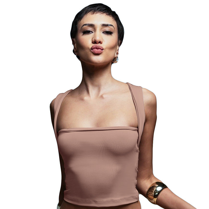 Damer modernt Crop-Top med smala band och figurnära skärning Mirla-Eva Jonsson