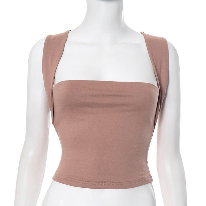 Damer modernt Crop-Top med smala band och figurnära skärning Mirla-Eva Jonsson