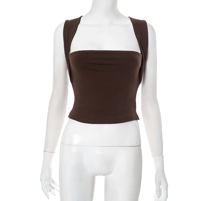 Damer modernt Crop-Top med smala band och figurnära skärning Mirla-Eva Jonsson