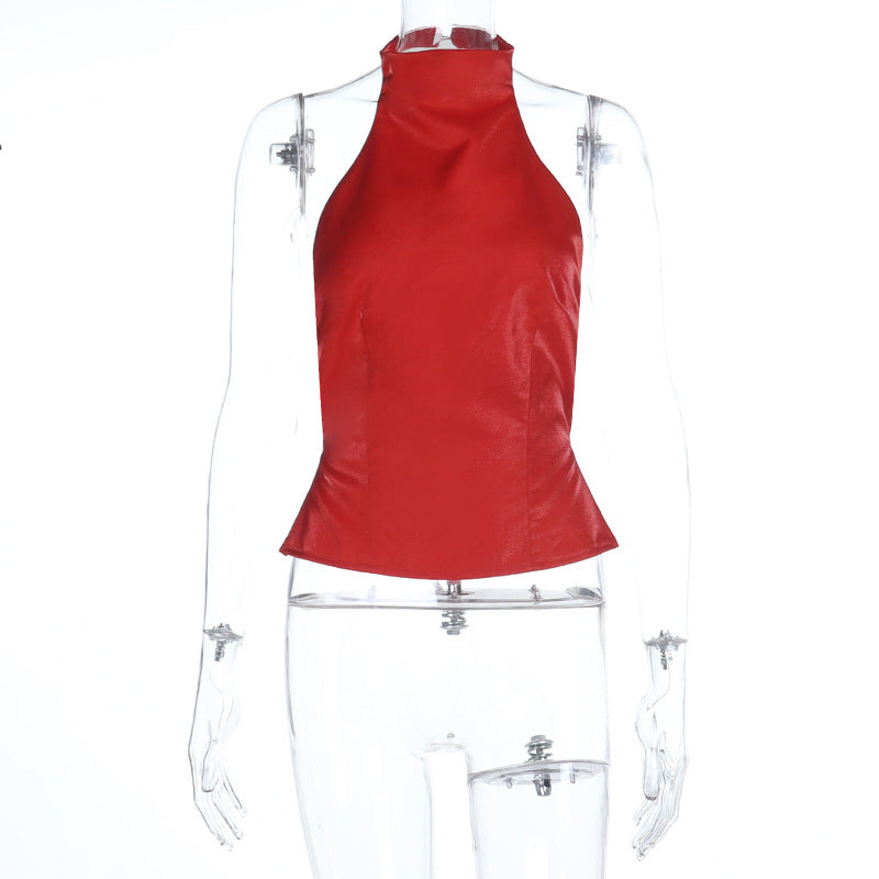 Damer modernt Crop-Top med ståkrage och sidokut-outs Mirla-Eva Jonsson