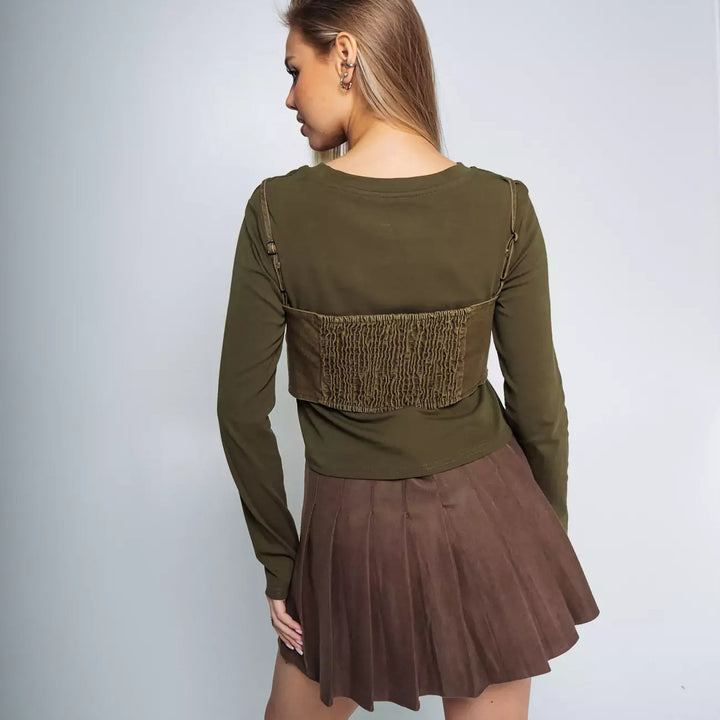 Damer modernt Crop-Top med strukturerad bustier-design Mirla-Eva Jonsson