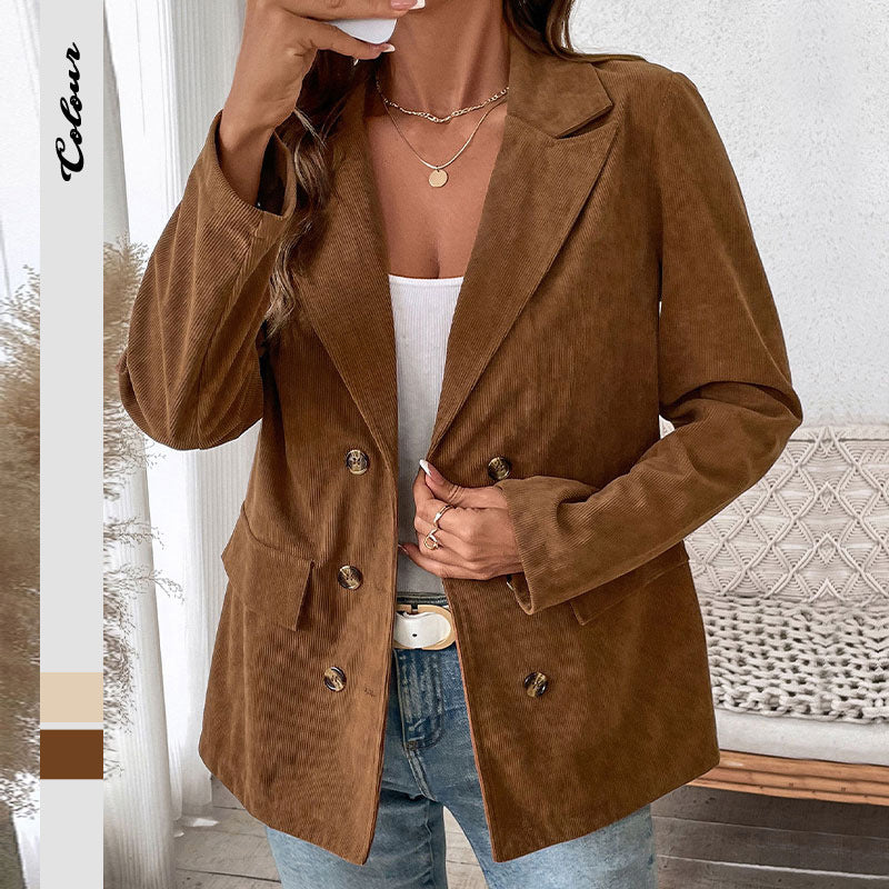 Damer modernt ribbad tygblazer med elegant skärning Mirla-Eva Jonsson