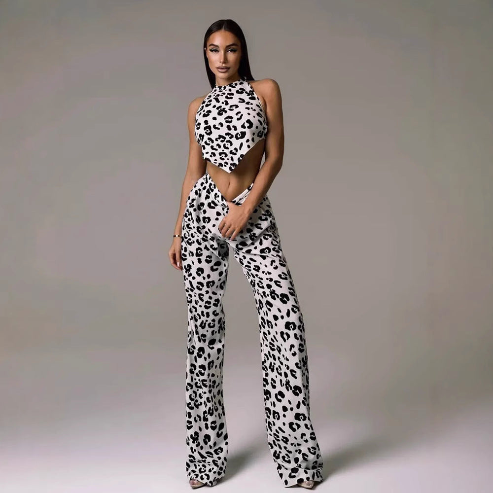 Damer modernt tvådelat set med leopardmönster Eva Jonsson-Eva Jonsson