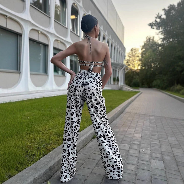 Damer modernt tvådelat set med leopardmönster Mirla-Eva Jonsson