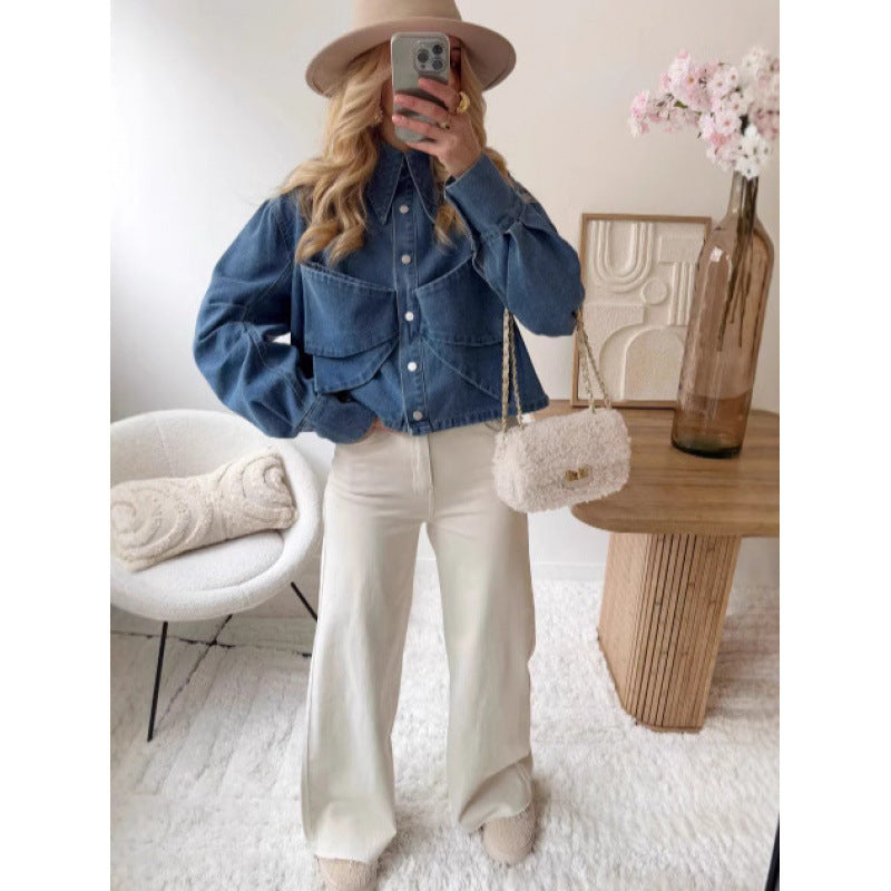 Damer modet cropped jeansjacka Eva Jonsson-Eva Jonsson