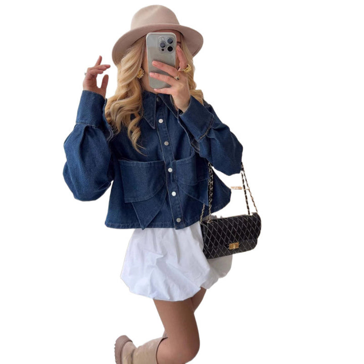 Damer modet cropped jeansjacka Eva Jonsson-Eva Jonsson