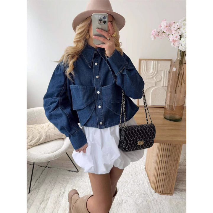Damer modet cropped jeansjacka Eva Jonsson-Eva Jonsson