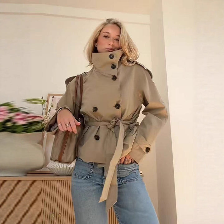Damer modet kort trenchjacka med bälte Mirla-Eva Jonsson