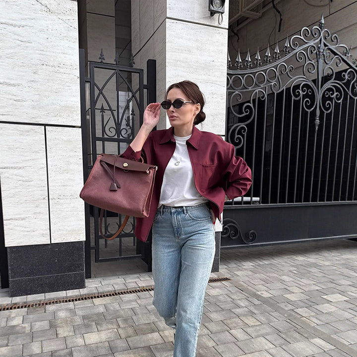 Damer modetisk oversized-jacka med praktisk dragkedja Mirla-Eva Jonsson