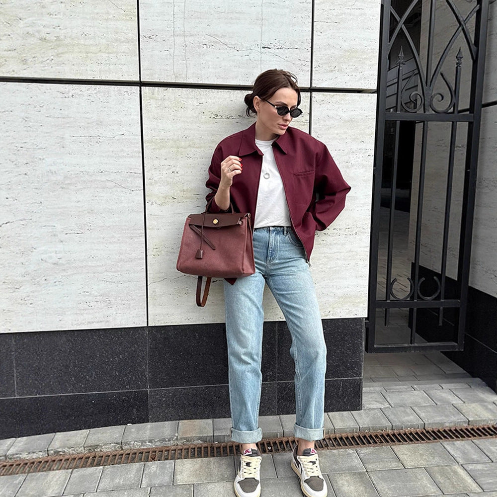 Damer modetisk oversized-jacka med praktisk dragkedja Mirla-Eva Jonsson