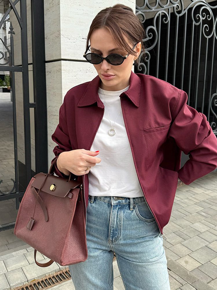 Damer modetisk oversized-jacka med praktisk dragkedja Mirla-Eva Jonsson