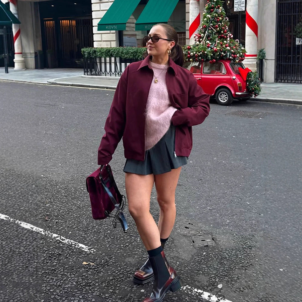 Damer modetisk oversized-jacka med praktisk dragkedja Mirla-Eva Jonsson