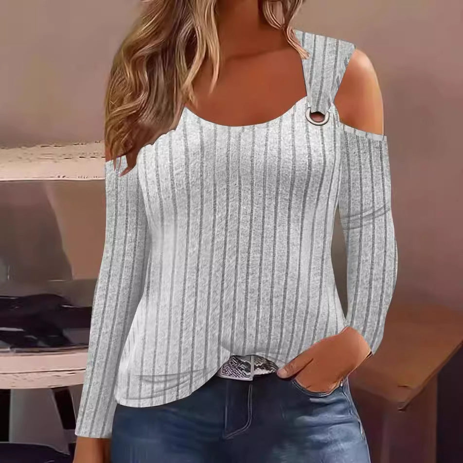 Damer modetopp med asymmetrisk utringning Eva Jonsson-Eva Jonsson