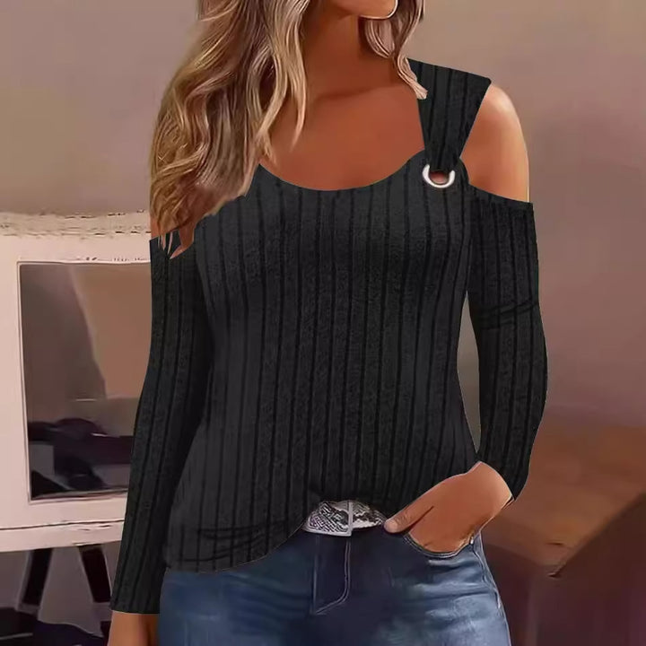 Damer modetopp med asymmetrisk utringning Eva Jonsson-Eva Jonsson