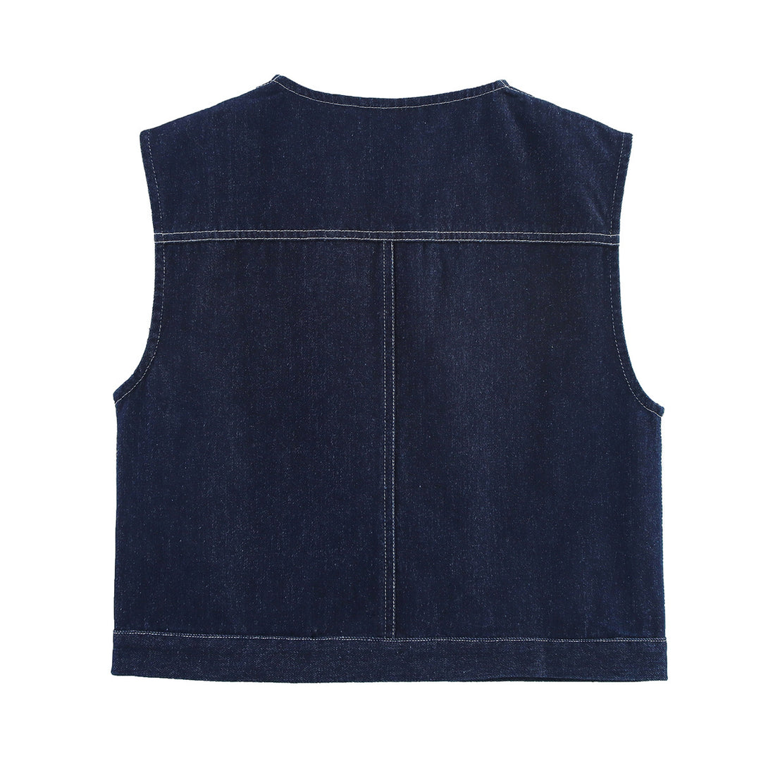 Damer modetrend Denim-väst med praktiska fickor Mirla-Eva Jonsson