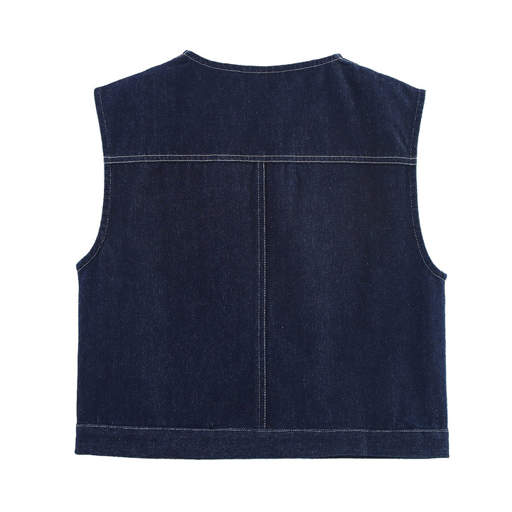 Damer modetrend Denim-väst med praktiska fickor Mirla-Eva Jonsson