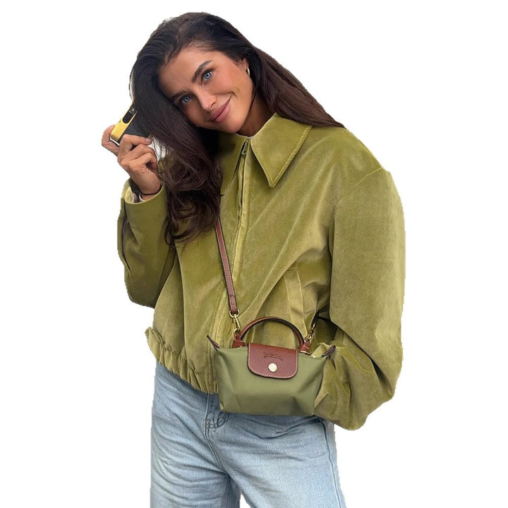 Damer modetrend Veloursjacka med elastisk nederkant Mirla-Eva Jonsson