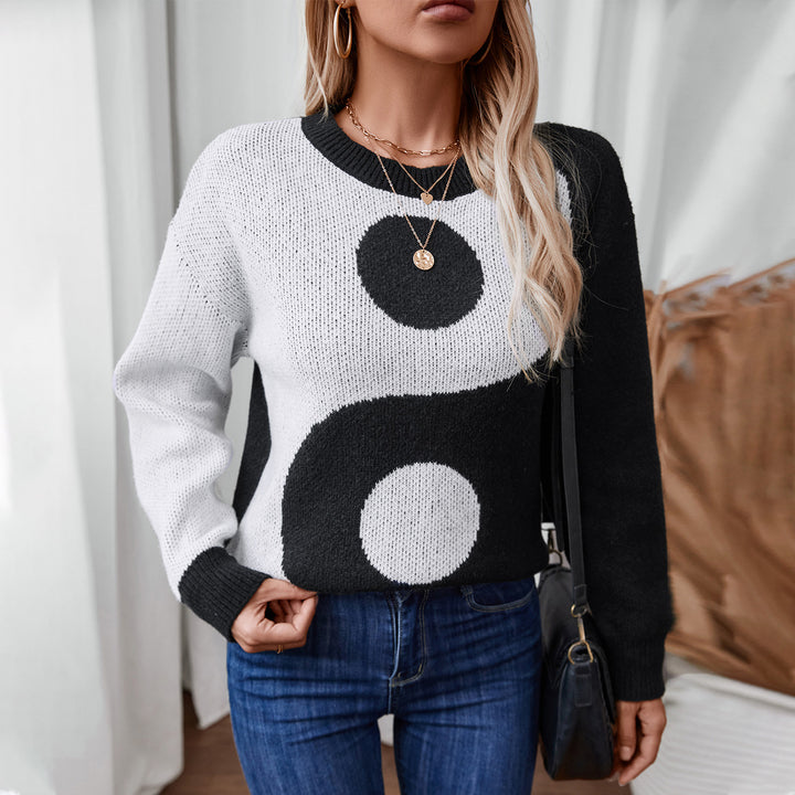 Damer modetröja med Yin-Yang-motiv Mirla-Eva Jonsson