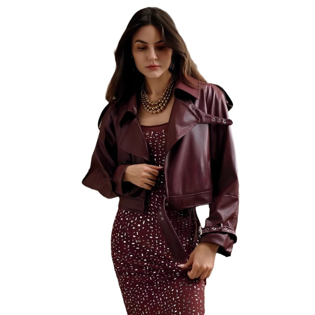 Damer modig Bikerjacka i trendig Cropped-stil Mirla-Eva Jonsson
