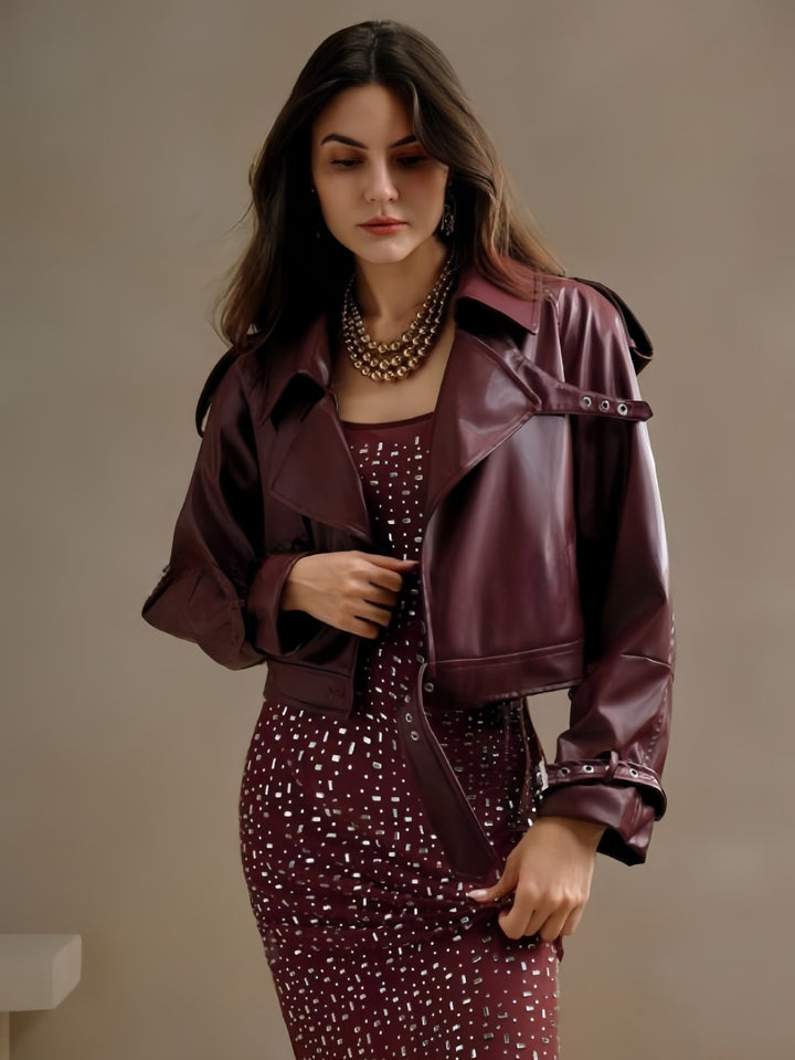 Damer modig Bikerjacka i trendig Cropped-stil Mirla-Eva Jonsson