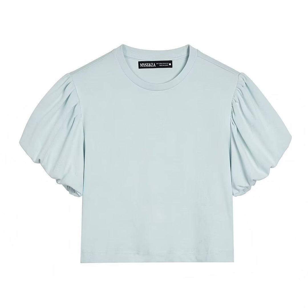 Damer modig Crop-Top med voluminösa puffärmar Mirla-Eva Jonsson