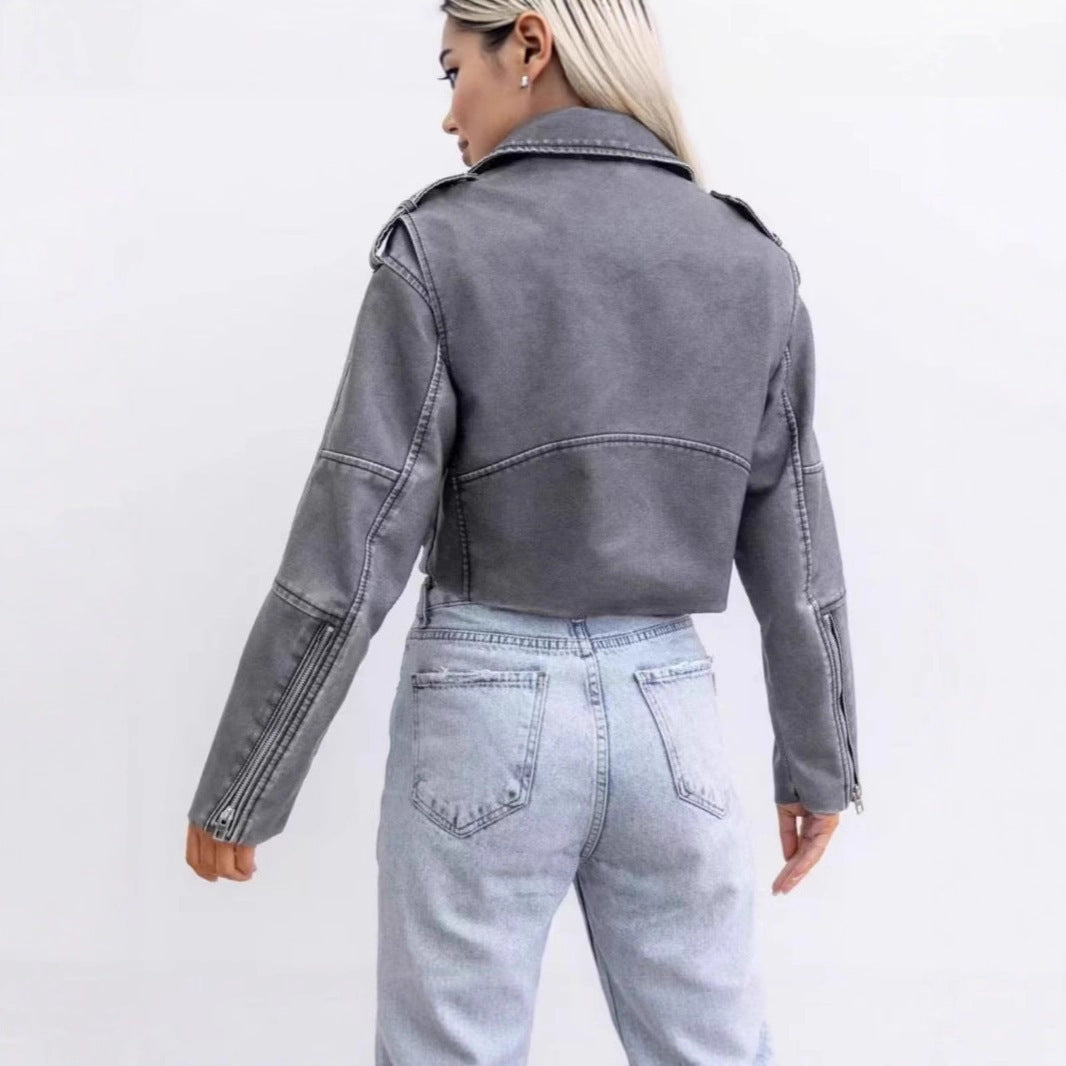 Damer modig cropped bikerjacka Mirla-Eva Jonsson