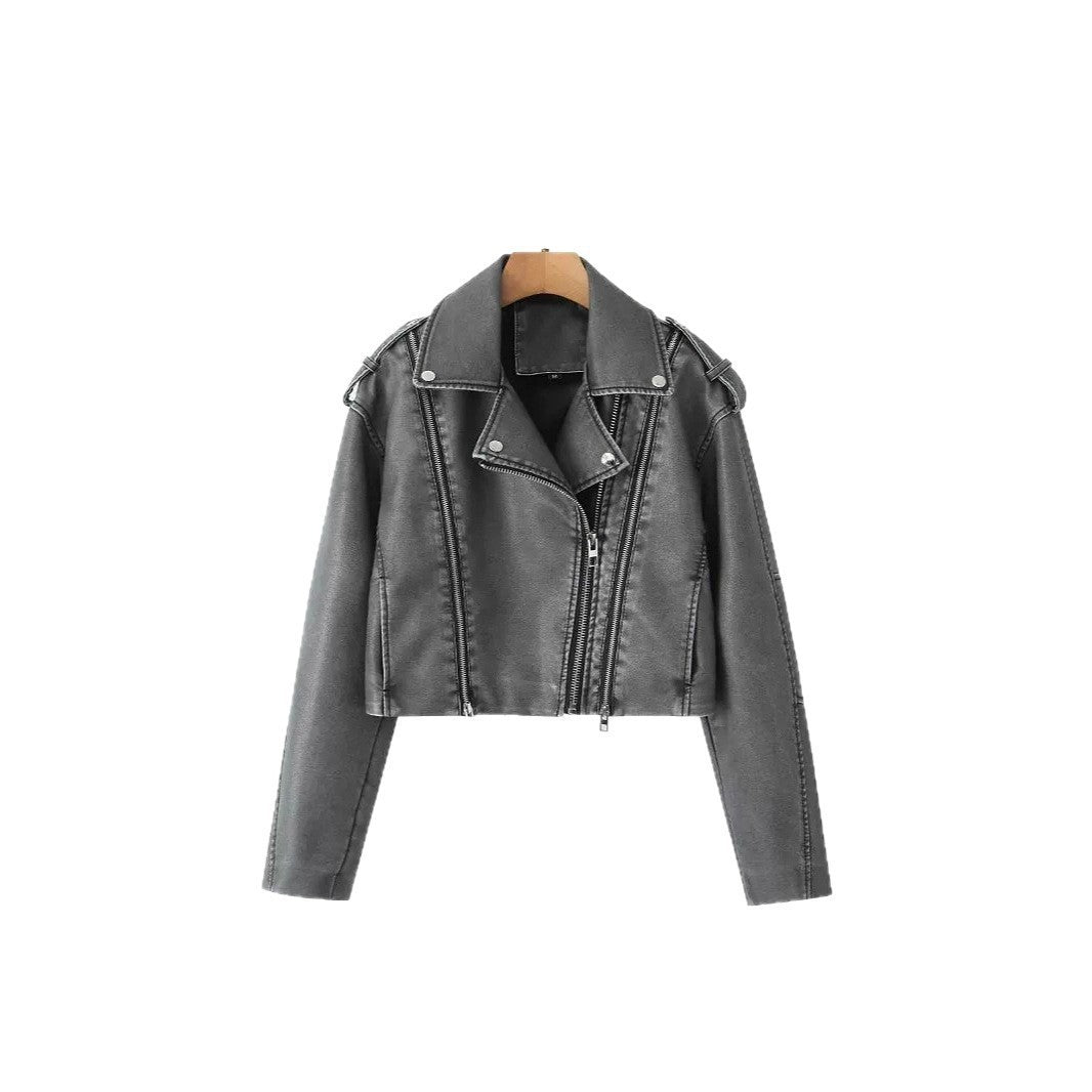 Damer modig cropped bikerjacka Mirla-Eva Jonsson