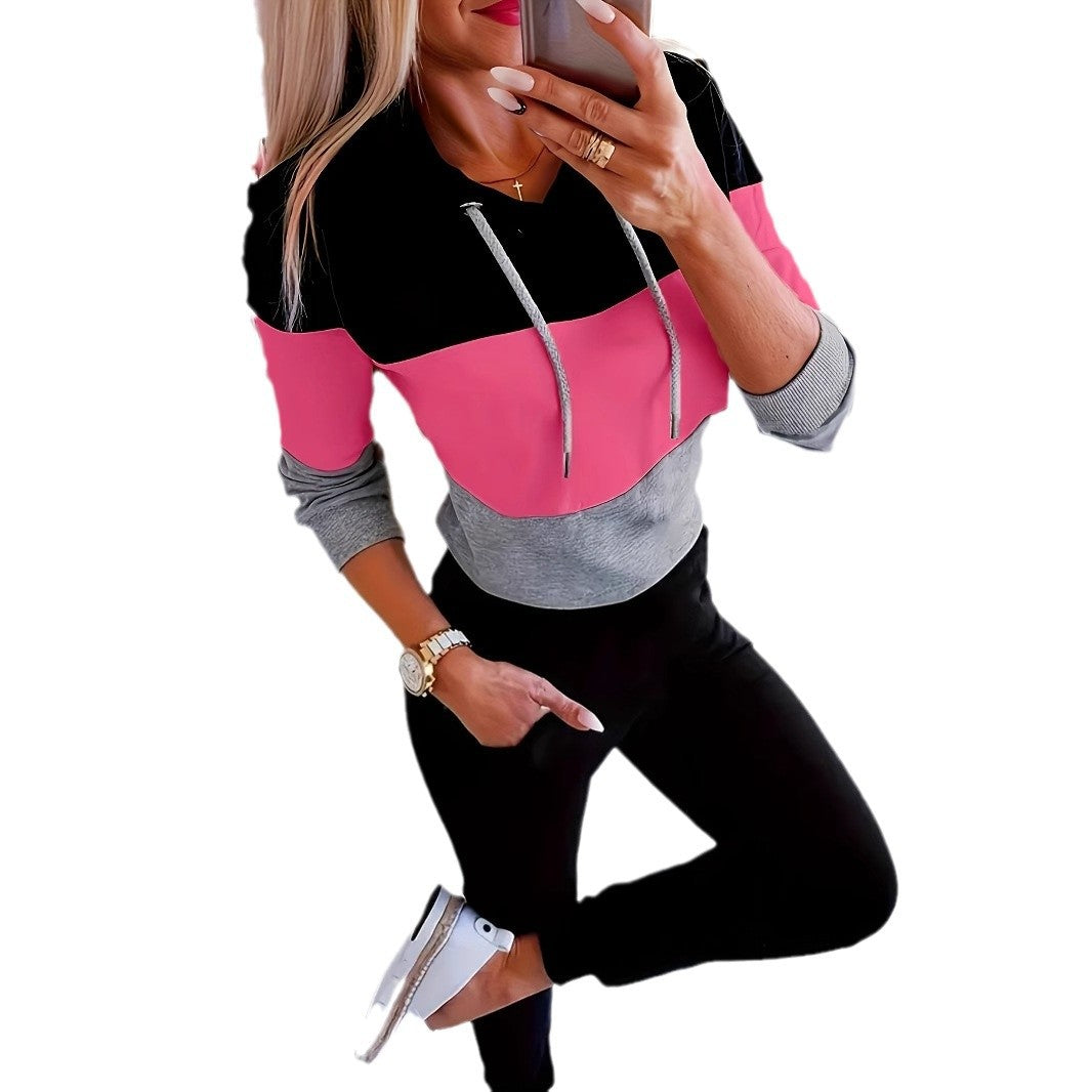 Damer modig fritidströja med huva och färgblockdesign Mirla-Eva Jonsson