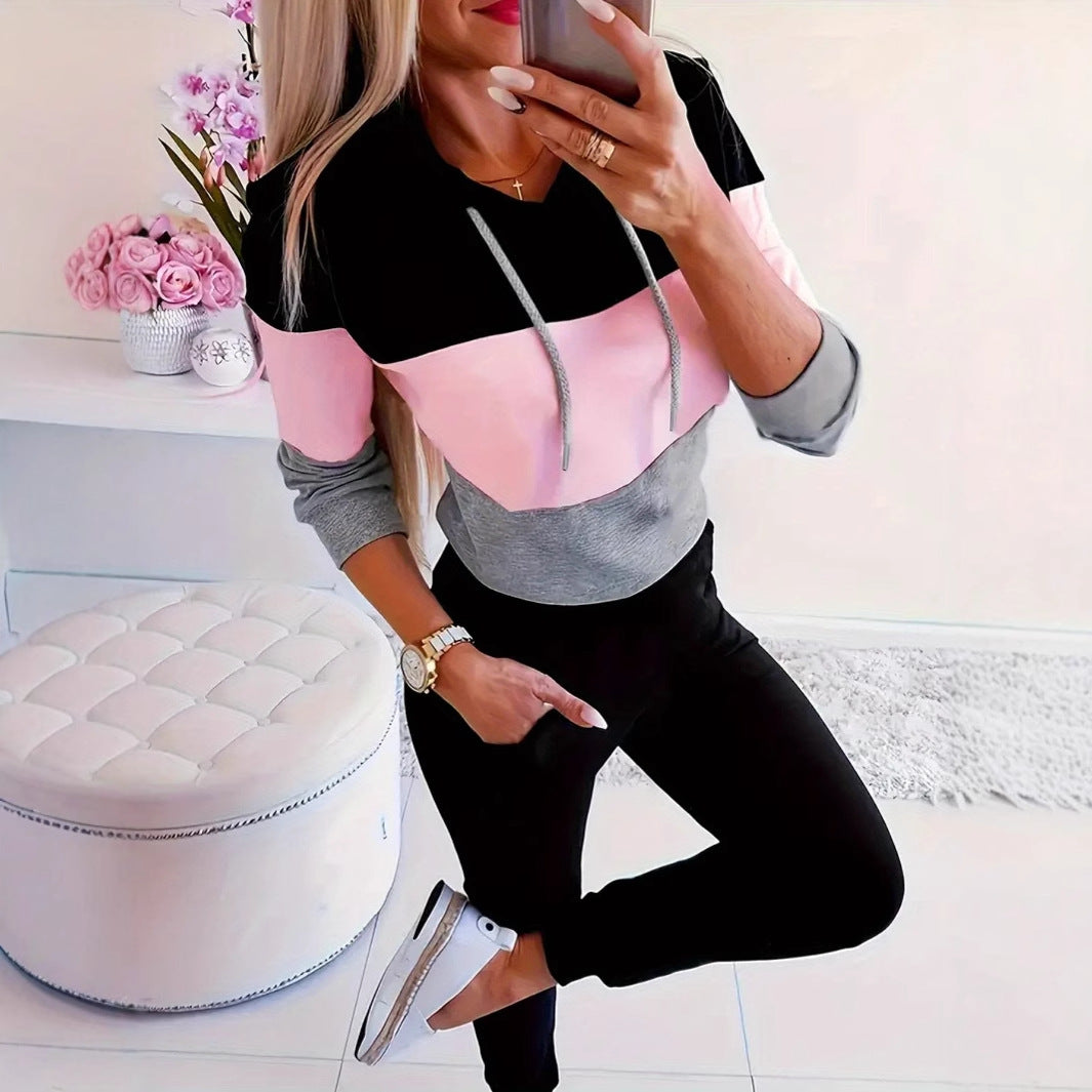 Damer modig fritidströja med huva och färgblockdesign Mirla-Eva Jonsson