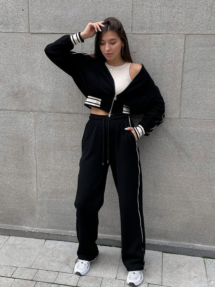 Damer modig och luftig Cropped-Cardigan med sportiga detaljer Mirla-Eva Jonsson