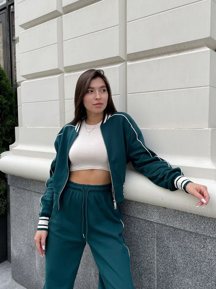 Damer modig och luftig Cropped-Cardigan med sportiga detaljer Mirla-Eva Jonsson