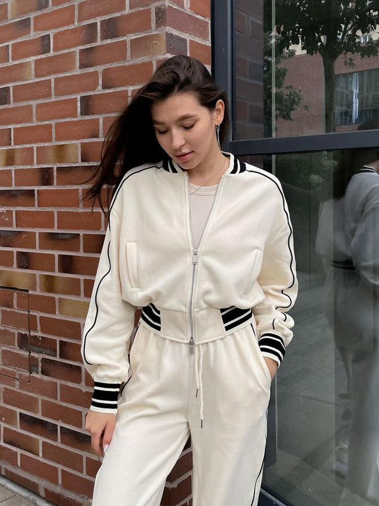 Damer modig och luftig Cropped-Cardigan med sportiga detaljer Mirla-Eva Jonsson