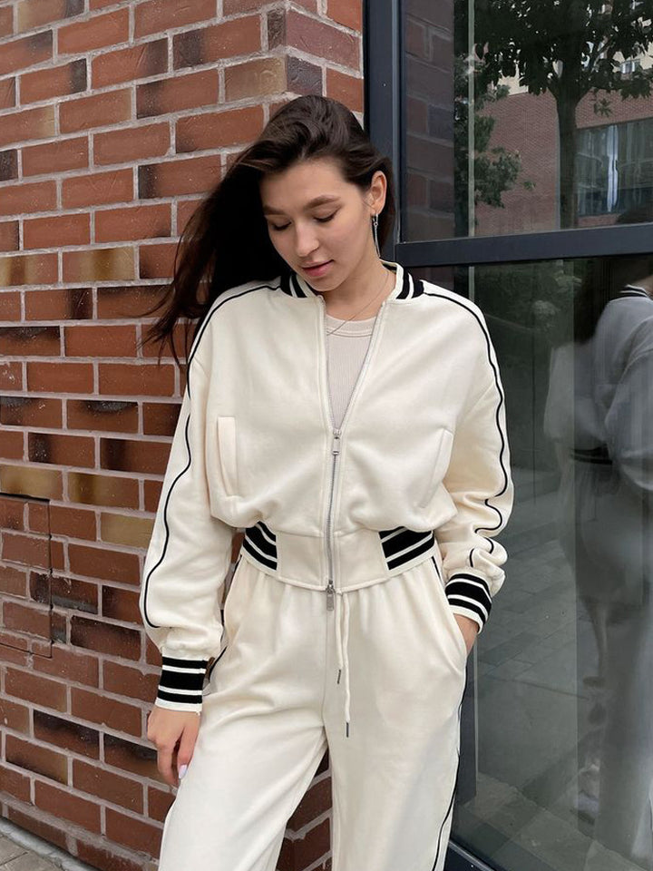 Damer modig och luftig Cropped-Cardigan med sportiga detaljer Mirla-Eva Jonsson