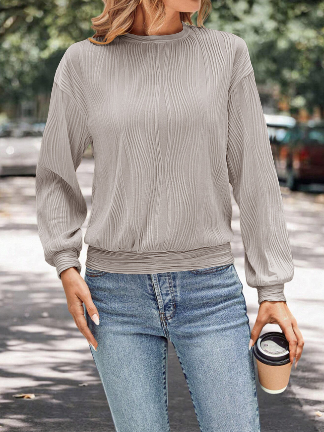 Damer modig struktur-sweatshirt Mirla-Eva Jonsson