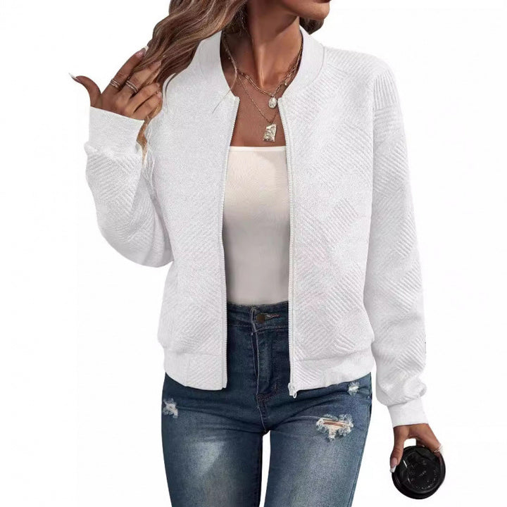 Damer modig sweatjacka med strukturerad design och praktiska dragkedjefickor Mirla-Eva Jonsson