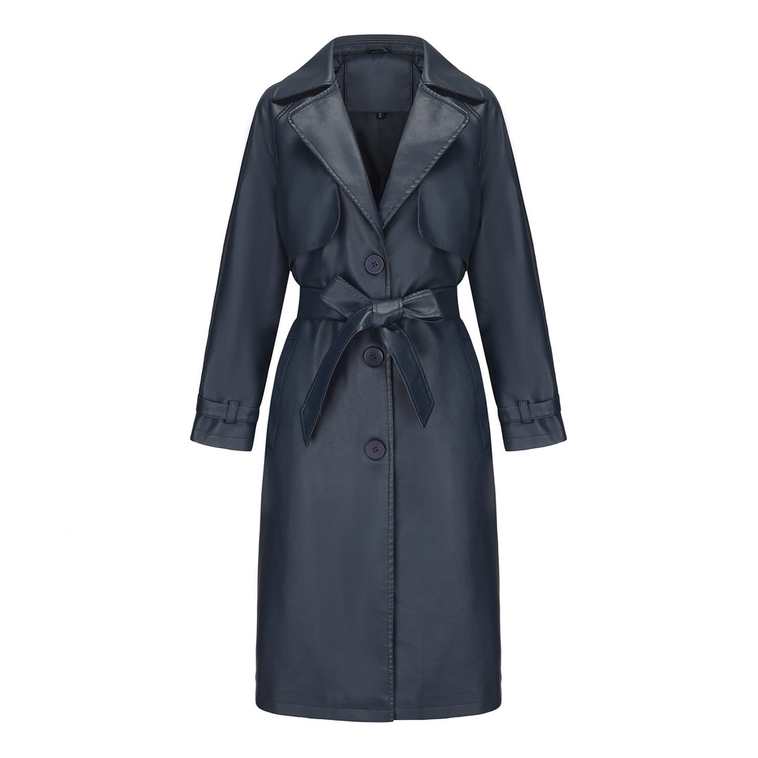 Damer modig trenchcoat i högkvalitativ konstläder Eva Jonsson-Eva Jonsson