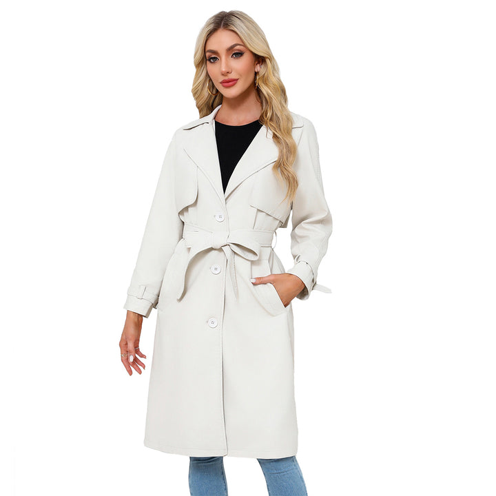 Damer modig trenchcoat i högkvalitativ konstläder Eva Jonsson-Eva Jonsson