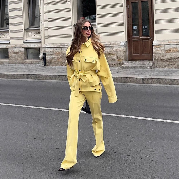 Damer modiga Oversized Jacka och Byxor Set Eva Jonsson-Eva Jonsson
